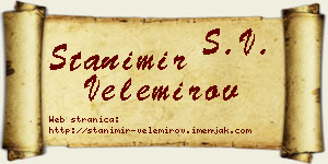 Stanimir Velemirov vizit kartica